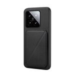 Per Xiaomi 14 D04 Custodia per telefono con doppio slot per scheda texture vitello (nero)