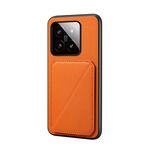 Per Xiaomi 14 D04 Custodia per telefono con doppio slot per scheda texture vitello (arancione)