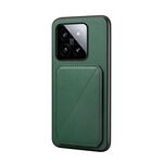 Per Xiaomi 14 D04 Custodia per telefono con doppio slot per scheda texture vitello (verde)