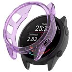 Per Garmin Forerunner 165/165 Music Half Pack Custodia protettiva per orologio in TPU cavo (viola trasparente)