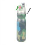 Tazza per acqua di raffreddamento spray per allenamento estivo all'aria aperta da 590 ml, colore: verde mimetico a 3 strati