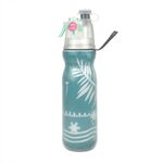 Tazza per acqua di raffreddamento spray per allenamento estivo all'aria aperta da 590 ml, colore: foglie verdi a 3 strati