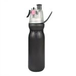 Tazza per acqua di raffreddamento spray per allenamento estivo all'aria aperta da 590 ml, colore: nero puro a 2 strati