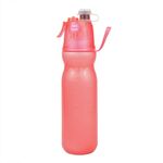Tazza per acqua di raffreddamento spray per allenamento estivo all'aria aperta da 590 ml, colore: rosso puro a 2 strati