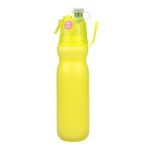 Tazza per acqua di raffreddamento spray per allenamento estivo all'aria aperta da 590 ml, colore: giallo puro a 2 strati