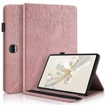 Custodia per tablet in pelle goffrata serie Honor Pad 9 Tree Life (oro rosa)