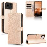 Custodia per telefono in pelle con texture a nido d'ape Ultra per Asus Zenfone 11 (oro)