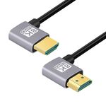 Cavo adattatore audio video HD da HDMI maschio a HDMI maschio a doppio gomito, lunghezza: 0,5 m (piegatura a sinistra destra)