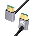 Cavo adattatore audio video HD da HDMI maschio a HDMI maschio a doppio gomito, lunghezza: 1 m (doppia piegatura verso l'alto)