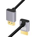 Cavo adattatore audio video HD da HDMI maschio a HDMI maschio a doppio gomito, lunghezza: 1 m (doppia piegatura verso il basso)