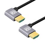 Cavo adattatore audio video HD da HDMI maschio a HDMI maschio a doppio gomito, lunghezza: 1 m (doppia piegatura a sinistra)