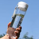 Tazza sportiva da esterno di grande capacità Tazze da tè portatili a prova di perdite in plastica satinata, colore: bianco trasparente da 800 ml