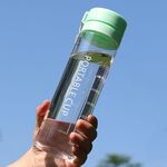 Tazza sportiva da esterno di grande capacità Tazze da tè portatili a prova di perdite in plastica satinata, colore: verde trasparente da 800 ml