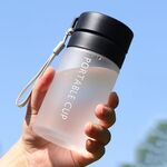 Tazza sportiva da esterno di grande capacità Tazze da tè portatili a prova di perdite in plastica satinata, colore: nero satinato da 400 ml