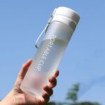 Tazza sportiva da esterno di grande capacità Tazze da tè portatili a prova di perdite in plastica satinata, colore: bianco satinato da 800 ml