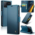 Per Xiaomi Poco X6 Pro 5G/Redmi K70E 5G CaseMe 023 Custodia per telefono in pelle antifurto con fibbia a farfalla Litchi Texture RFID (blu)