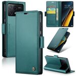 Per Xiaomi Poco X6 Pro 5G/Redmi K70E 5G CaseMe 023 Custodia per telefono in pelle antifurto con fibbia a farfalla Litchi Texture RFID (blu perlato)