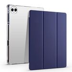 Per vivo Pad3 Pro Custodia tablet in pelle TPU trasparente pieghevole 3 con slot per penna (blu scuro)