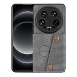 Custodia magnetica per telefono Xiaomi 14 con slot per schede ultra doppia fibbia (grigio)