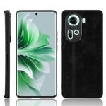 Per OPPO Reno 11 5G Global Cow Pattern Cucito Cover posteriore Custodia per telefono (Nero)