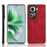 Per OPPO Reno 11 5G Global Cow Pattern Cucito Cover posteriore Custodia per telefono (Rosso)
