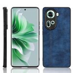 Per OPPO Reno 11 5G Global Cow Pattern Cucito Cover posteriore Custodia per telefono (Blu)