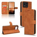 Custodia per telefono in pelle con vibrazione magnetica Ultra Skin Feel per ASUS Zenfone 11 (marrone)