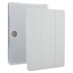 Per Honor Pad 9 Custodia per tablet in pelle Smart TPU trasparente a 3 pieghe con slot per penna (grigio siderale)