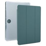 Per Honor Pad 9 Custodia per tablet in pelle Smart TPU trasparente a 3 pieghe con slot per penna (verde scuro)