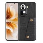 Per OPPO Reno11 5G Global Doppia Fibbia Slot per Schede Custodia Magnetica per Telefono (Nero)