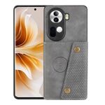 Per OPPO Reno11 5G Global Custodia per telefono magnetica con doppia fibbia per schede (grigio)
