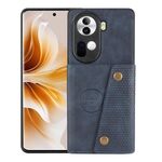 Per OPPO Reno11 5G Global Custodia per telefono magnetica con doppia fibbia per schede (blu)