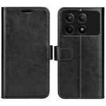 Custodia per cellulare in pelle con vibrazione orizzontale per Xiaomi Redmi K70E R64 (nera)