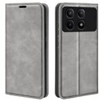 Per Xiaomi Redmi K70E Custodia per telefono in pelle con aspirazione magnetica retro-skin (grigio)