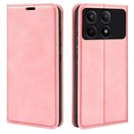Per Xiaomi Redmi K70E Custodia per telefono in pelle con aspirazione magnetica retro-skin (rosa)