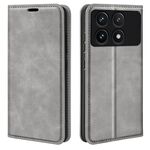 Per Xiaomi Redmi K70 Custodia per telefono in pelle con aspirazione magnetica retro-skin (grigia)