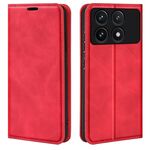 Per Xiaomi Redmi K70 Custodia per telefono in pelle con aspirazione magnetica retro-skin (rossa)