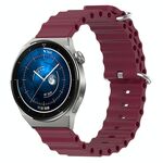 Per Huawei Watch GT3 Pro 46mm 22mm Cinturino in silicone a tinta unita stile oceano (rosso vino)