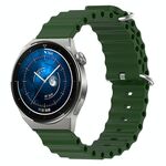 Per Huawei Watch GT3 Pro 46mm 22mm Cinturino in silicone a tinta unita stile oceano (verde militare)