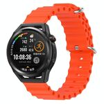 Per Huawei Watch GT Runner 22mm Cinturino in silicone a tinta unita stile oceano (arancione)