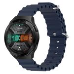 Per Huawei Watch GT 2E 22mm Cinturino in silicone a tinta unita stile oceano (blu scuro)