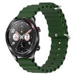 For Honor Watch Dream 22mm Cinturino in silicone a tinta unita stile oceano (verde militare)