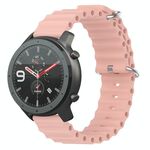 Per Amazfit GTR 47mm 22mm cinturino in silicone tinta unita stile oceano (rosa)