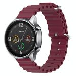 Per Xiaomi MI Watch Color 22mm Cinturino in silicone a tinta unita stile oceano (rosso vino)