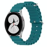 Per Samsung Galaxy Watch 4 40mm 20mm Cinturino in silicone a tinta unita stile oceano (verde)