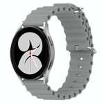 Per Samsung Galaxy Watch 4 40mm 20mm Cinturino in silicone a tinta unita stile oceano (grigio)