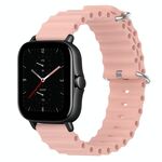 Per Amazfit GTS 2E 20mm cinturino in silicone tinta unita stile oceano (rosa)