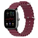 Per Amazfit GTS 2 Mini 20mm cinturino in silicone tinta unita stile oceano (rosso vino)