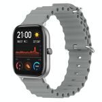 Per Amazfit GTS 20mm cinturino in silicone tinta unita stile oceano (grigio)