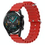 Per Huawei Watch GT2 42mm 20mm Cinturino in silicone a tinta unita stile oceano (rosso)